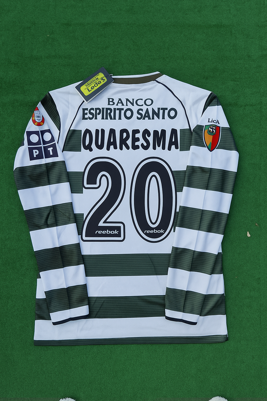 Quaresma Sporting Lisbon Retro Long Sleeve Soccer Forma Ricardo Vintage Soccer Kit Football Jersey Trikot