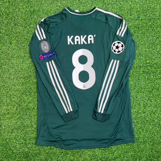 Leite Real Madrid - Champions League Green Long Sleeve Soccer 2012 2013 Kaka Soccer Kit Football Jersey Trikot