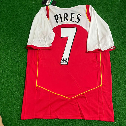 Pires #7 - Arsenal / O2 Red Retro 2004 2005 Robert Vintage Soccer Kit Football Jersey Trikot